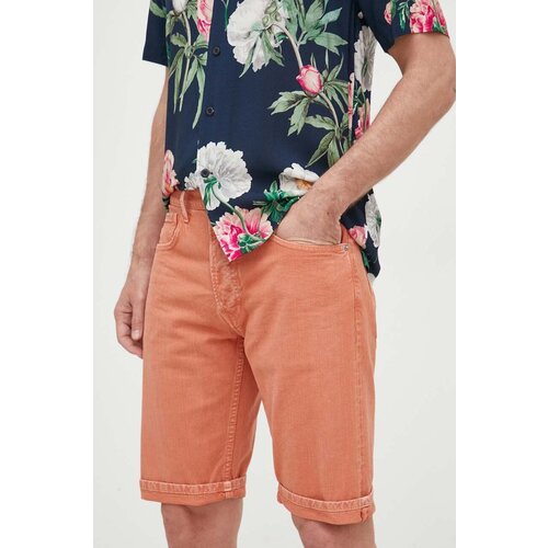 Pepe Jeans Jeans kratke hlače Callen mo&amp;scaron;ke, oranžna barva Slike