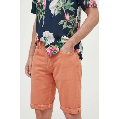 Pepe Jeans Traper kratke hlače Callen za muškarce, boja: narančasta