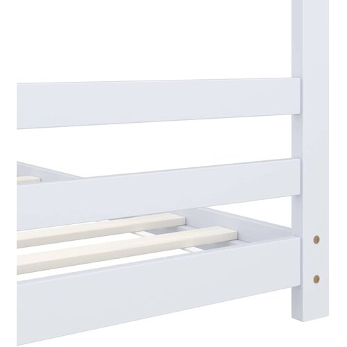  Okvir za dječji krevet od masivne borovine bijeli 70 x 140 cm Slike