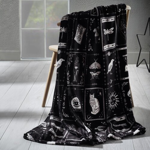 Catherine Lansfield Crna deka s motivom noći vje&amp;scaron;tiva od mikropli&amp;scaron;a 130x170 cm Enchanted Witchcraft &amp;ndash; Slike
