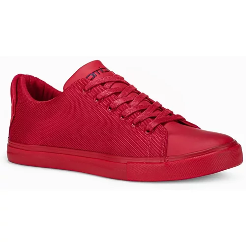 Ombre BASIC men's shoes sneakers in combined materials - red