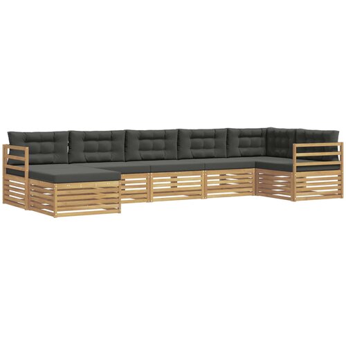  Set vanjskih sofa 7 kom. Bijela i antracit Smeđa 404 x 166,5 x 73 cm Slike