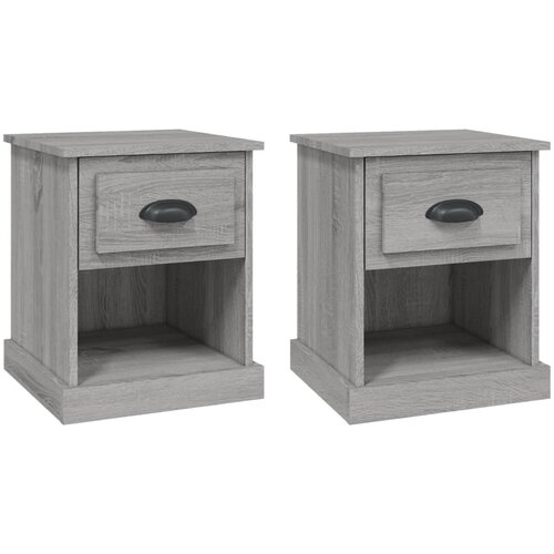 Maison Chic Dvo delni komplet Nočne omarice - Nočne mize siva sonoma 39x39x47,5 cm inženirski les, (21687535) Slike