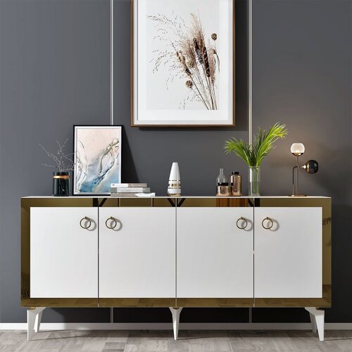 Hanah home ponny - white, gold whitegold console Cene