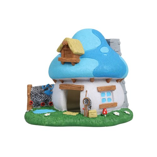 Duvo Smurfs Forest Fishing House Dekoracija sa priključkom za vazdušnu pumpu, 13.4x9.8x11cm Slike