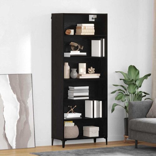 Highboard Crni hrast 69,5 x 34 x 180 cm Konstruirano drvo Slike