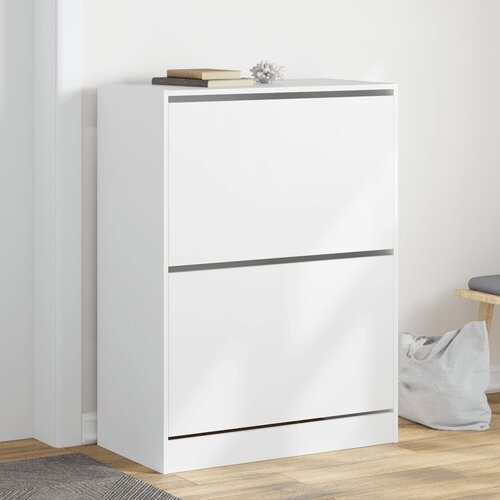 The Living Store Omarica za čevlje z 2 predaloma bela 80x42x108 cm - Omara Za Čevlje, (21813712) Slike