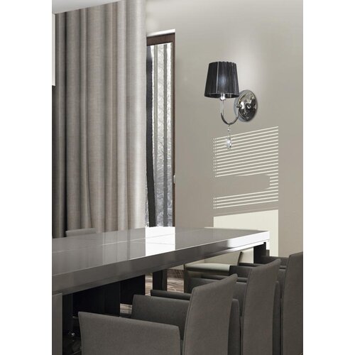 Candellux sorento zidna lampa 1X40W E14 hrom abažur crna Slike