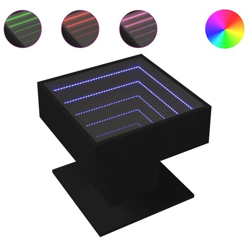 Maison Chic Klubska mizica - kavna mizica - Nizka mizica LED črna 50x50x45 cm inženirski les, (21754663) Cene