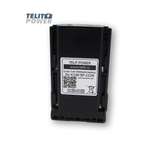 TelitPower baterija za ICOM BP-232N Li-Ion 7.4V 3400mAh Panasonic ( P-1516 ) Slike