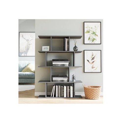 Hanah home Harmon antracit polica za knjige 90x25x127,4 cm, siva Cijene