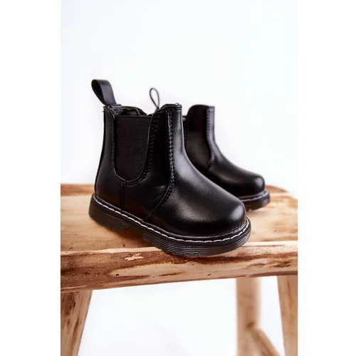 Kesi Children's Leather Warm Boots Black Porky