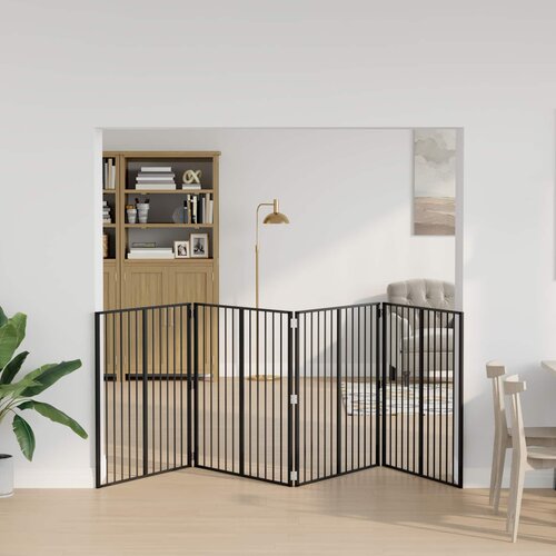  Vrata za pse 4 pcs Crna 100 x 100 cm Cinkani čelik Cene