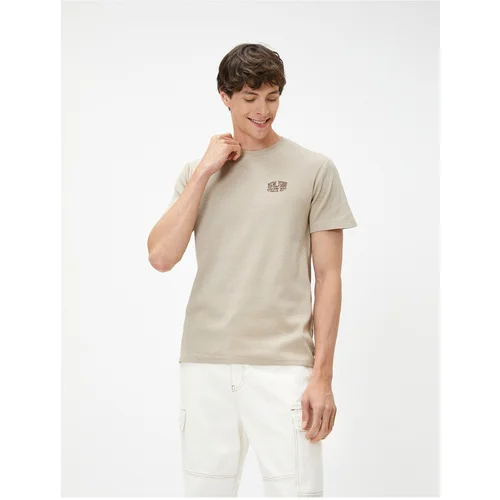 Koton Camisole T-Shirt Embroidered Short Sleeve Crew Neck.