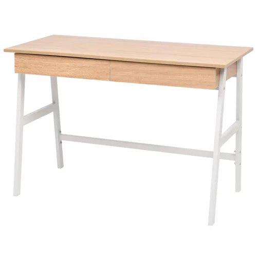  Pisaći stol 110 x 55 x 75 cm boja hrasta i bijela