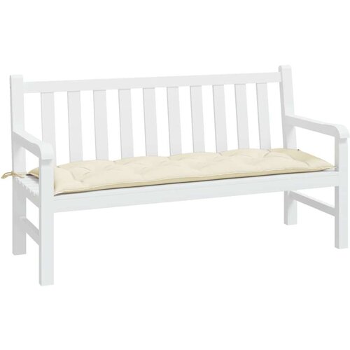  Jastuk za vrtnu klupu krem 150 x 50 x 7 cm od tkanine Oxford Slike