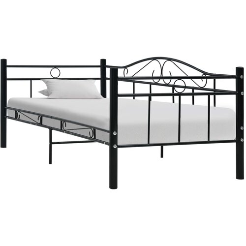 VidaXL Posteljni okvir za dnevno posteljo črn kovinski 90x200 cm Slike