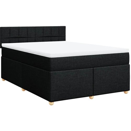 Maison Chic Box spring posteljni - Vzmetna postelja z vzmetnico črn 140x190 cm blago SL17932, (21883193) Cene