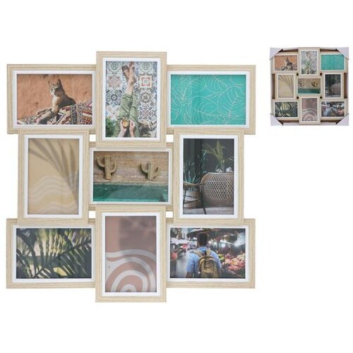  OKVIR ZA 9 FOTOGRAFIJA 40 CM DRVO Slike