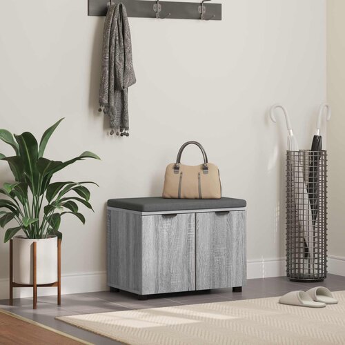  Klupa za hodnik s jastukom Sivi Sonoma 60 x 38 x 46 cm Cene
