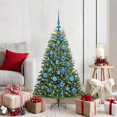 vidaXL Umjetno božićno drvce s nogom Zelena 120 cm PVC i metal Cene