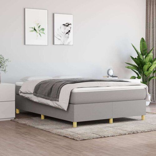  Za krevet s oprugama svjetlosivi 140 x 200 cm od tkanine Slike