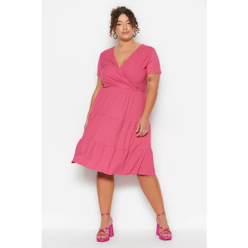 Trendyol Curve Plus Size Dress - Pink - A-line