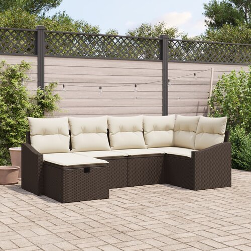 vidaXL Set od 6 Vrtnih Sofa s Jastučićima Smeđi Poli Ratan Cene