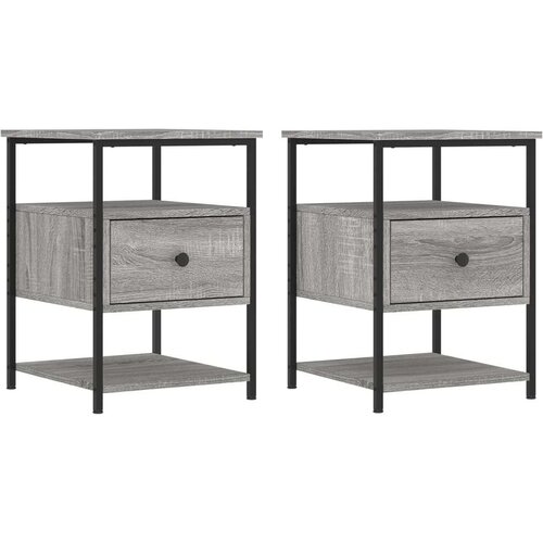 VidaXL Noćni ormarići 2 kom boja hrasta 40x42x56 cm konstruirano drvo Slike