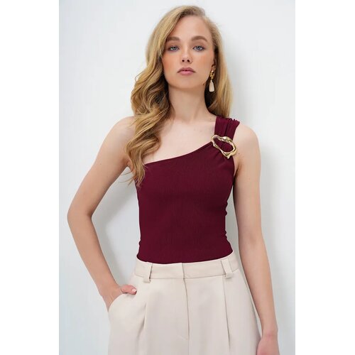 Trend Alacati Stili Ženska bluza bez rukava Alc-X13930, Brod izrez, Bordo Cene