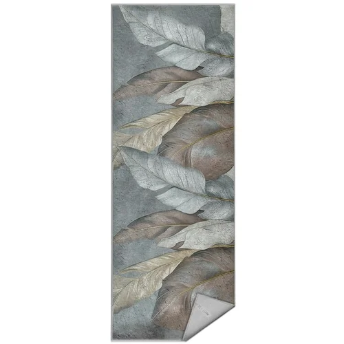 Mila Home Zelen/siv pralen tekač 80x200 cm Dusty Leaves –