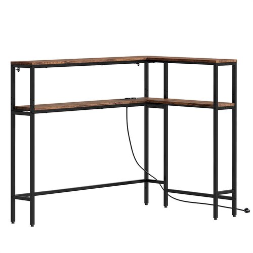 SoBuy Konsolni mizic L-oblika Shranjevanje Barva Rjava 120x80x101cm FSB105-E-N, (5000267227) Cene