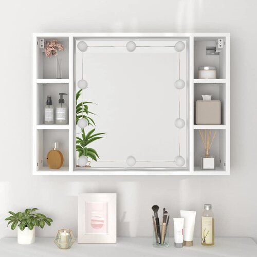  Ormarić s ogledalom LED 76 x 15 x 55 cm Slike