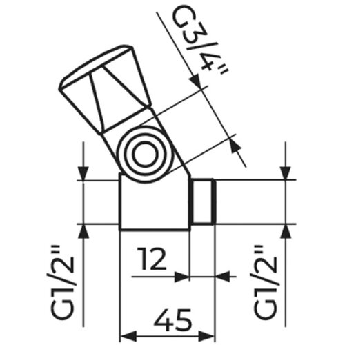 Rosan priključak prolazni ventil 1/2&amp;quot; sa priključkom 3/4&amp;quot; Slike