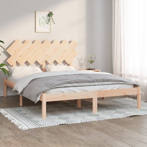 The Living Store Posteljni okvir 140x190 cm trden les - Posteljni Okvir, (21529759) Slike