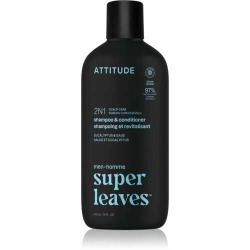 Attitude Super Leaves Men's Shampoo and Conditioner 2-in-1 &scaron;ampon i regenerator 2 u 1 za mu&scaron;karce Eucalyptus & Sage 415 ml Cijene