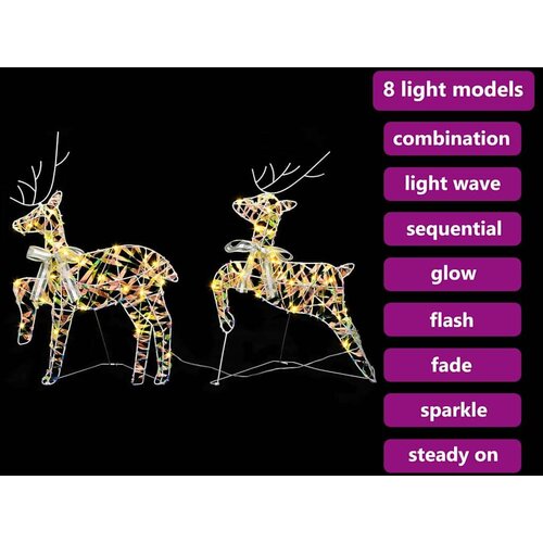 VidaXL LED irvasi 2 pcs Topla bijela 64 x 42 x 15 cm PET Slike