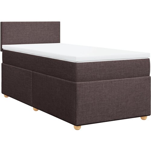 VidaXL Krevet s oprugama i madracem tamnosmeđi 90 x 190 cm od tkanine Slike