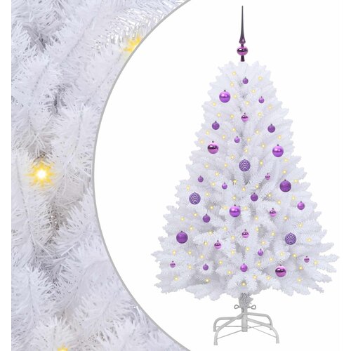 vidaXL Umjetno božićno drvce s nogom Bijelo 150 cm PVC i čelik - Lila 150 cm Cijene