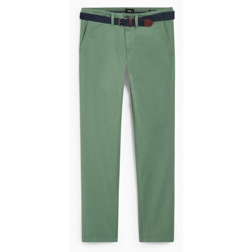 CA muške pantalone sa kaišem chinos, maslinaste Cene