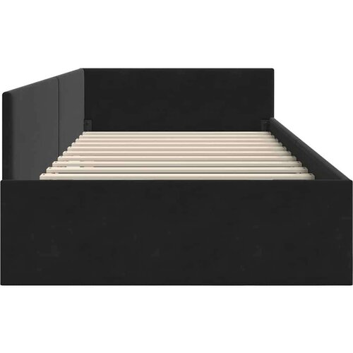 VidaXL Kutni okvir kreveta Crna 90 x 190 cm Velvet i inženjerski drvo Slike