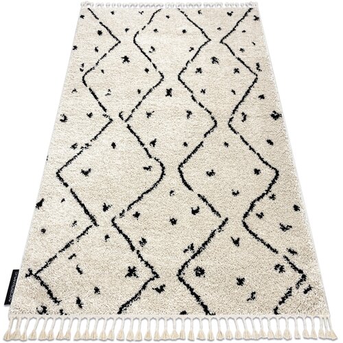 RugsX Preproge Preproga BERBER TETUAN B751 cikcak krem Čopki 160x220 cm Bež Cene