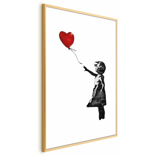  Plakat - Banksy: Girl with a Balloon 29.7x42 Zlatni okvir s margom Cene