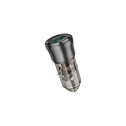  Auto Punjač USB + Type-C BOROFONE BZ25 Journey PD38W car transparent black Cene