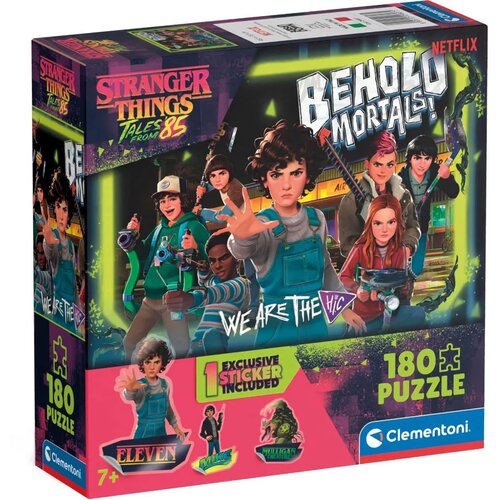 Clementoni Stranger Things Borba protiv čudovi&amp;scaron;ta 180 komada puzzle s naljepnicom &amp;ndash; Slike