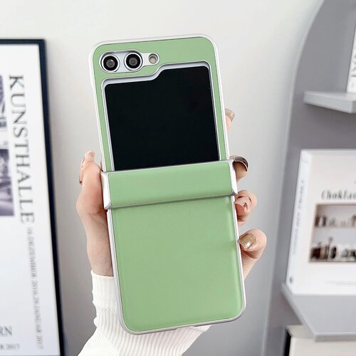  Torbica Color Plating Leather za Samsung Z Flip zelena Cene