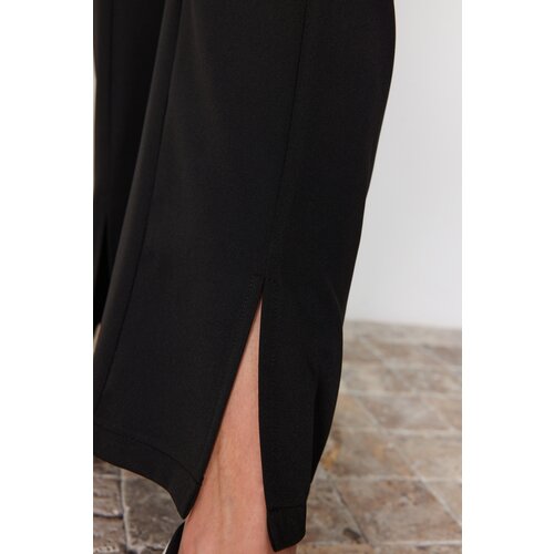 Trendyol Black High Waist Cut Detailed Pocket Woven Pants Cene