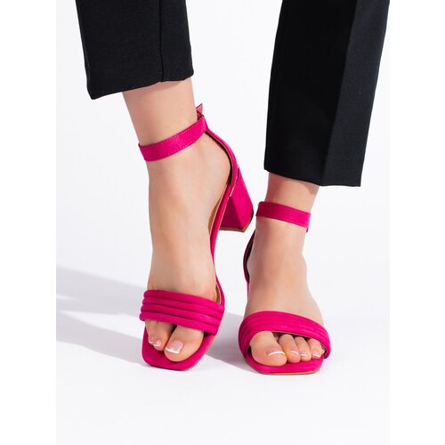 Shelvt Suede fuchsia heeled sandals Slike