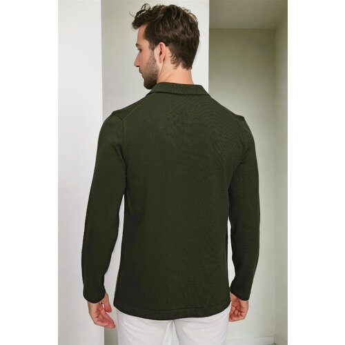Dewberry 86813 Polo Neck Long Sleeve Knitwear-Khaki Cene