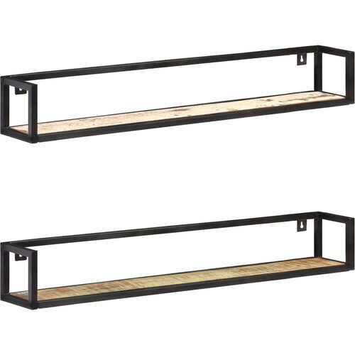  The Living Store Stenske police 2 kosa 120 cm trden predelan les - Stenska Polica, (21554317) Cene